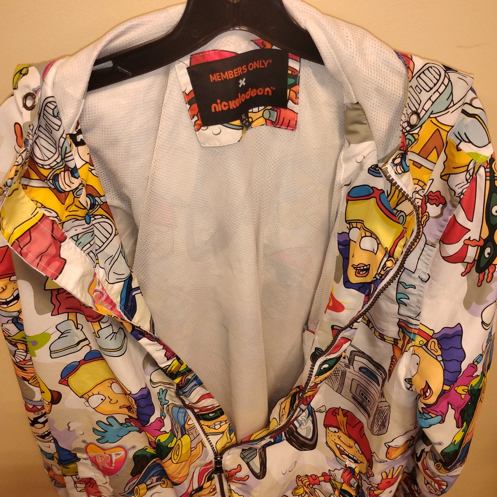 Members Only Jacket Nickelodeon Rugrats Mens SZ:XL windbreaker hoodie cartoons .